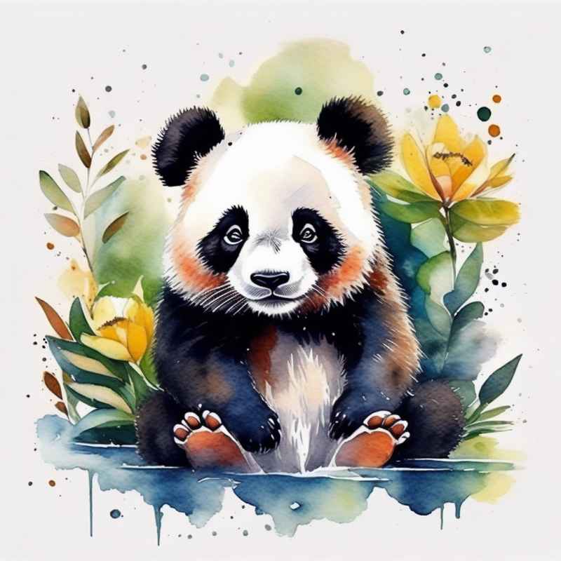 可爱熊猫插画简约风格 126