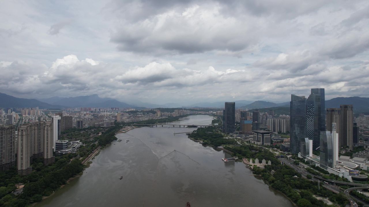 航拍福建福州城市风光