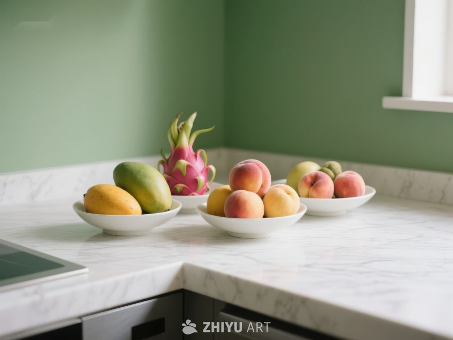 厨房台面上摆放的水果盘 190