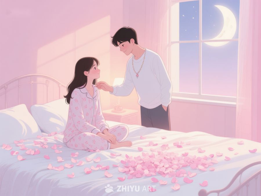 温馨夜晚，床上的浪漫时刻 813