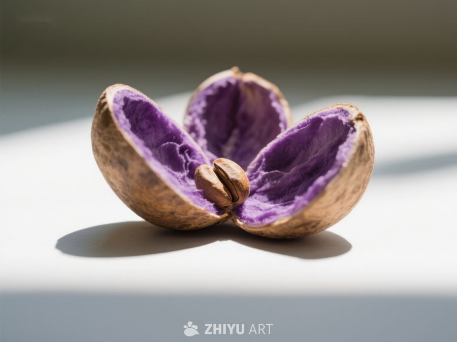 紫色内核的坚果特写 802