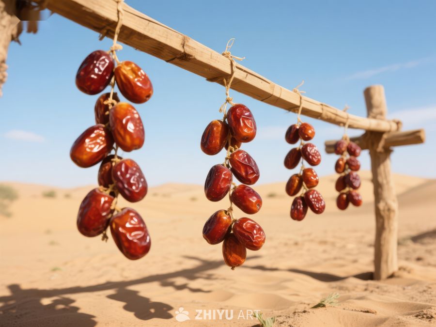 沙漠中悬挂的成熟枣子 504