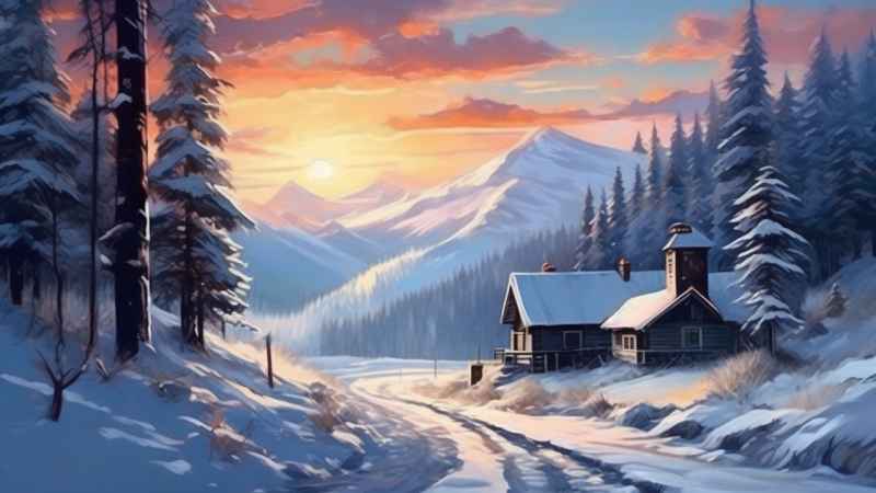 插画冬季背景图 49