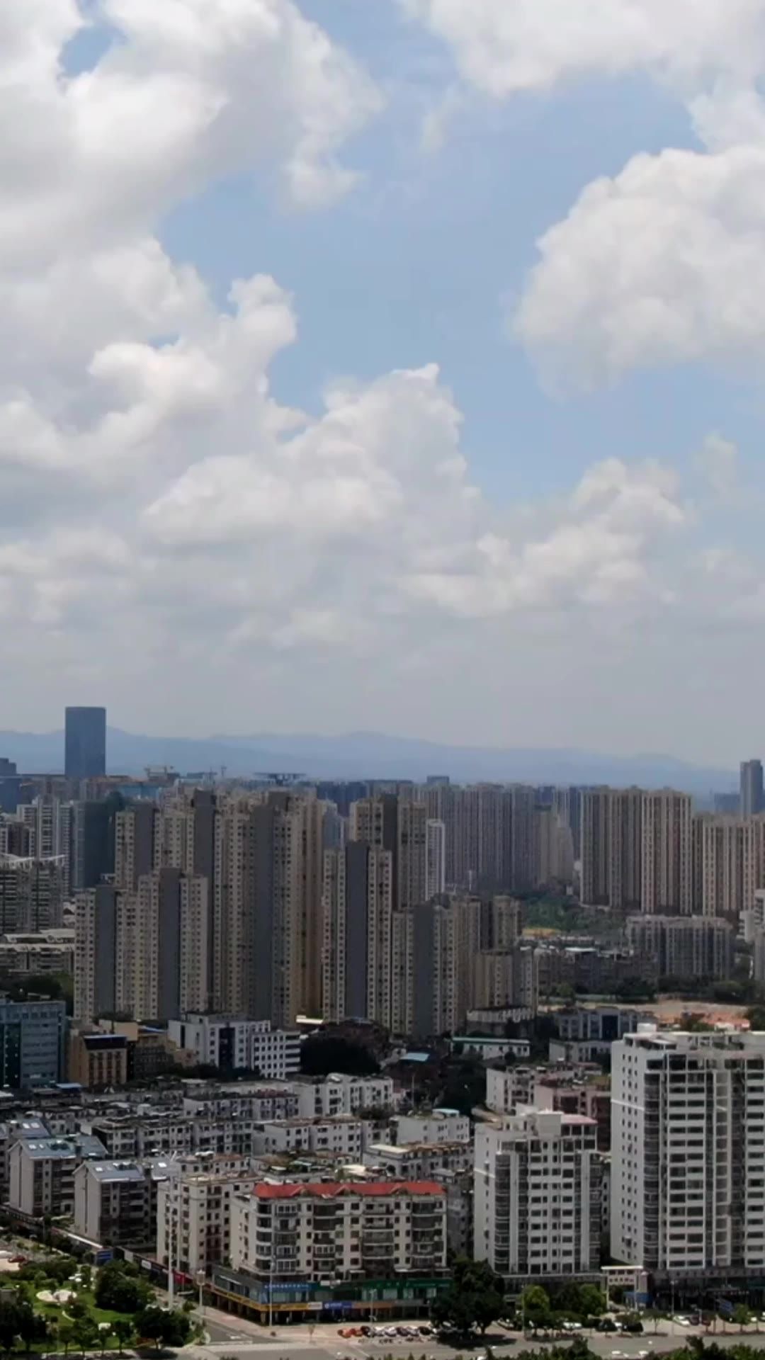 江西赣州城市风光移动延时航拍 