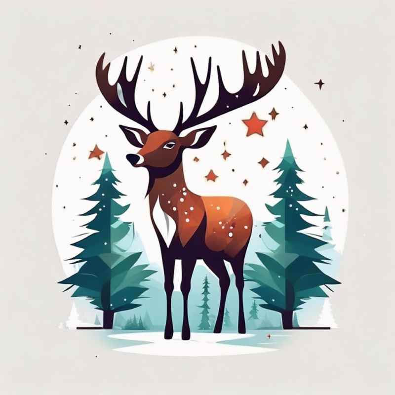 圣诞节麋鹿插画元素 24