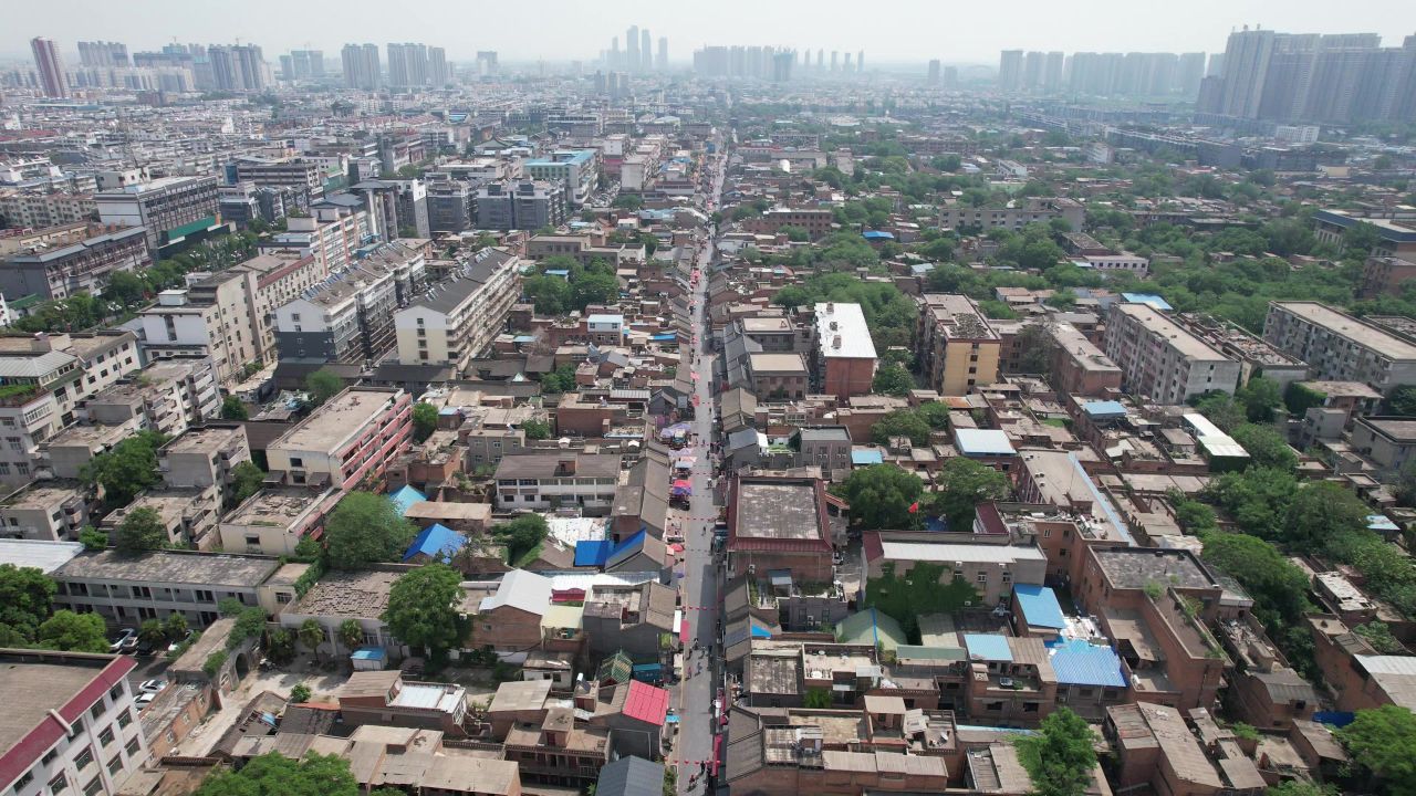 河南洛阳城市风光旅游景区航拍 