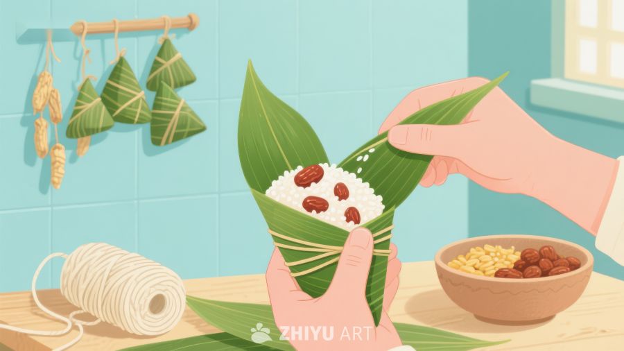 包粽子的传统手工制作 4