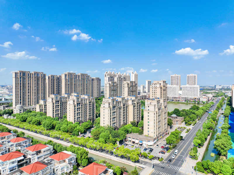 航拍昆山城市风光建筑大景 49