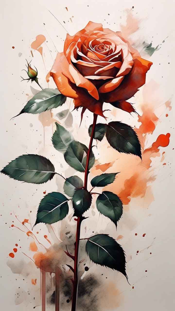 抽象花卉玫瑰插画 34