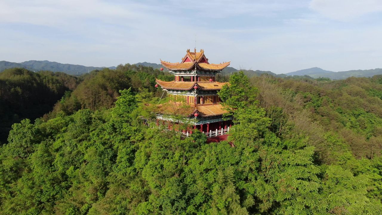 湖南新晃侗族自治县城市风光旅游景区航拍 