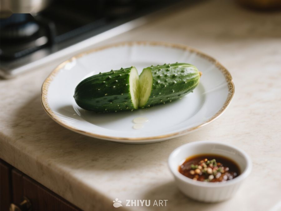 切片黄瓜配蘸料，简约美食 126
