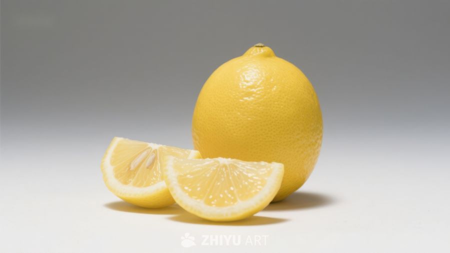 新鲜柠檬与切片展示
