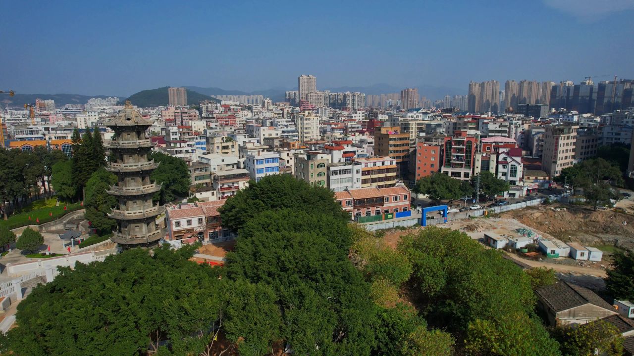 航拍福清瑞云塔景观