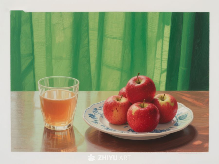 苹果与果汁的静物组合 335