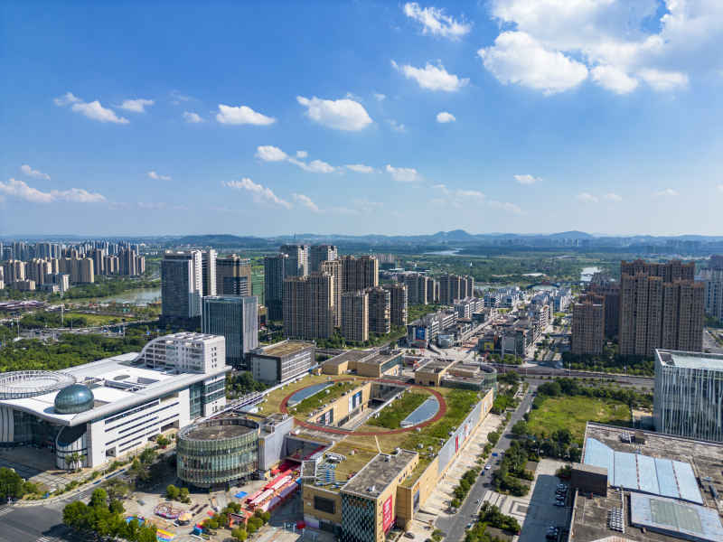 江西吉安城市风光航拍图 