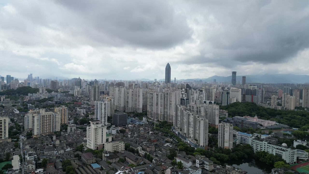 航拍浙江温州城市风光温州建设