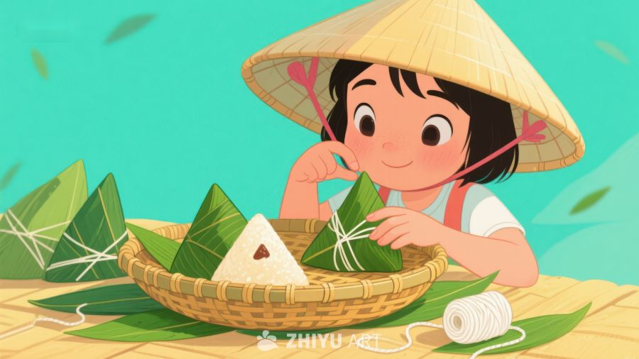 童趣端午：包粽子的小孩 390