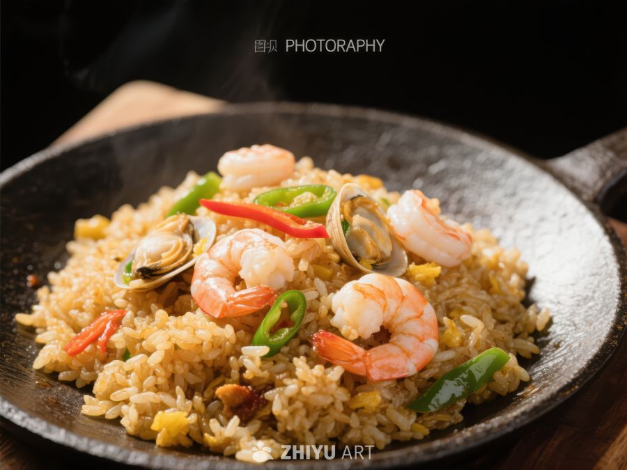 海鲜炒饭热腾腾上桌