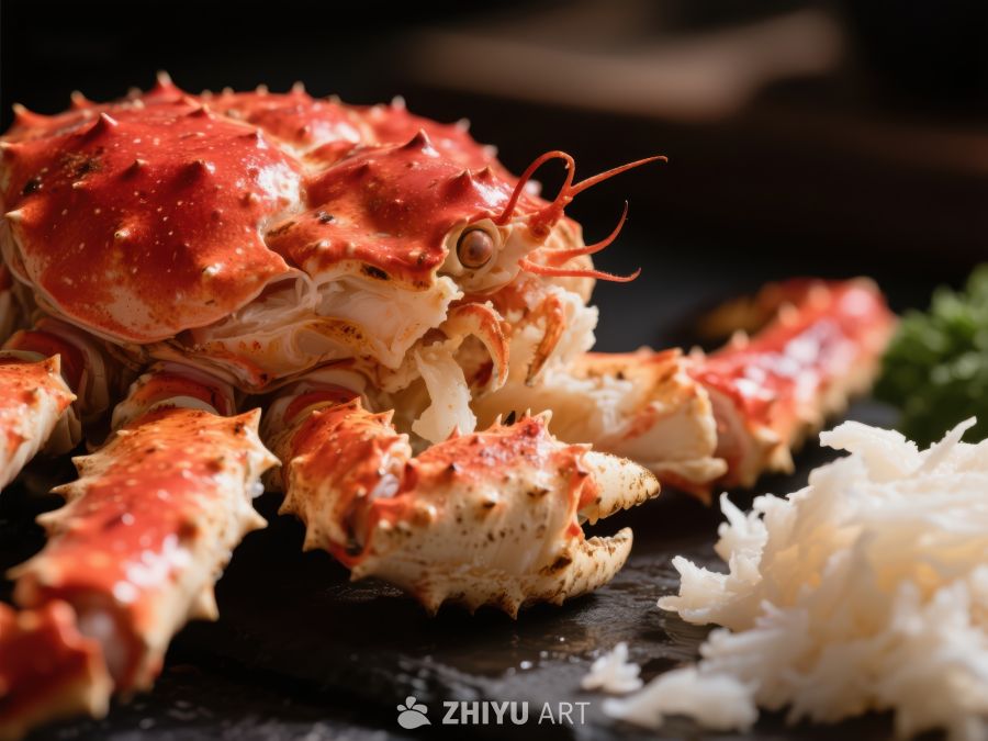 帝王蟹特写，鲜美海鲜美食