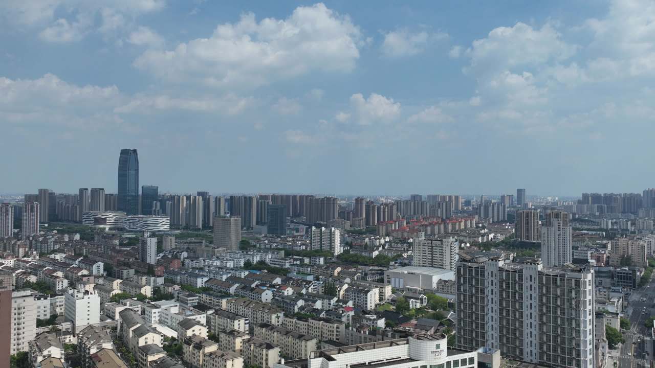 昆山城市大景风光延时航拍 2