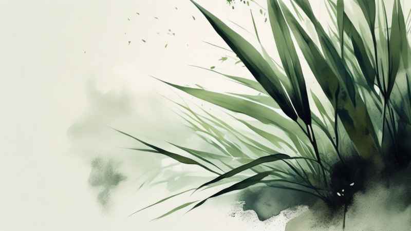 绿竹水墨插画背景图 37