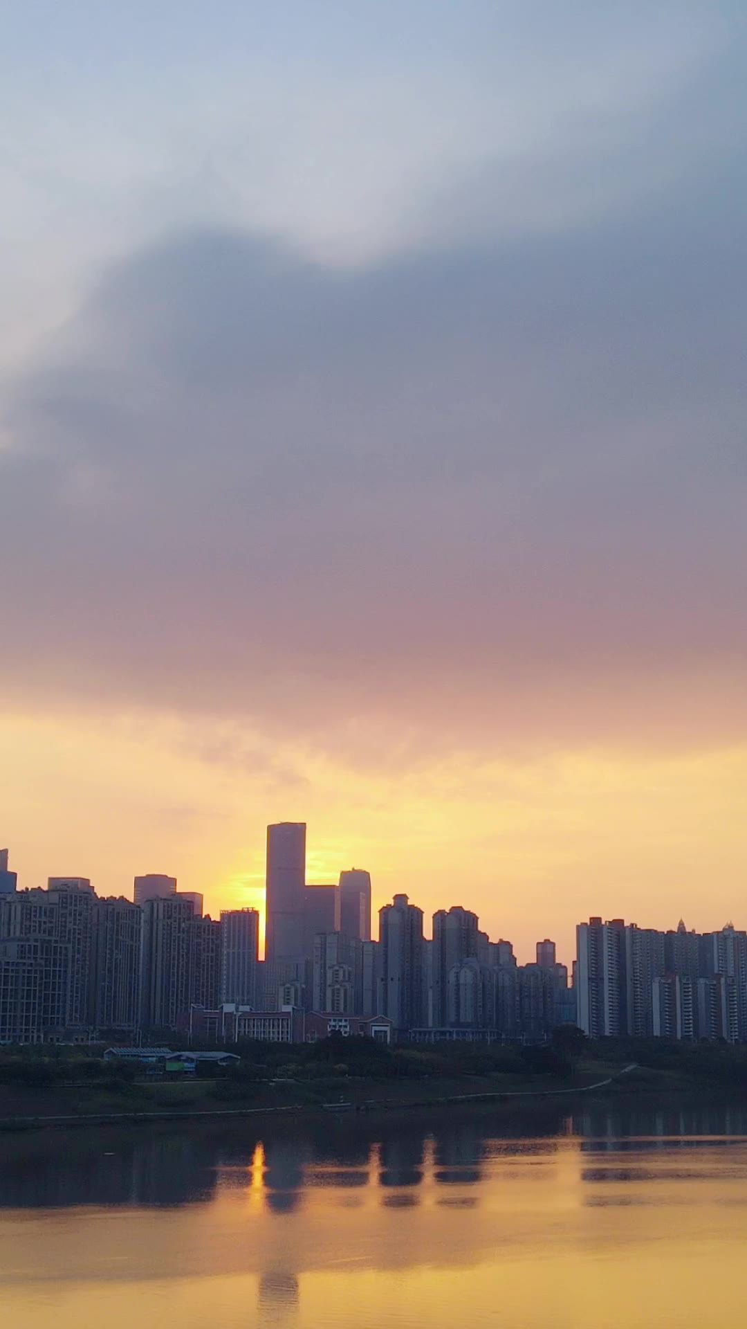 广西桂林城市日落晚霞夕阳