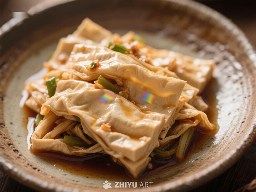 美味豆腐菜肴，搭配蔬菜与酱汁 990