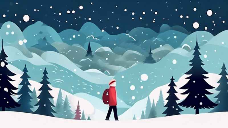 圣诞节下雪插画简约风格 6