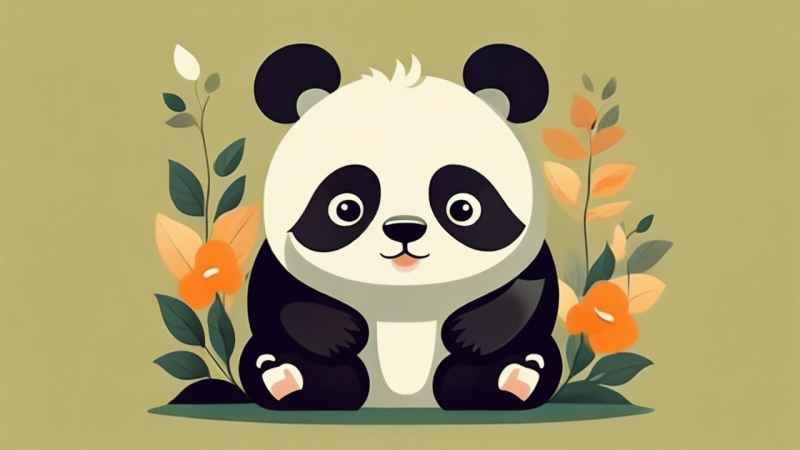可爱熊猫插画简约风格 147