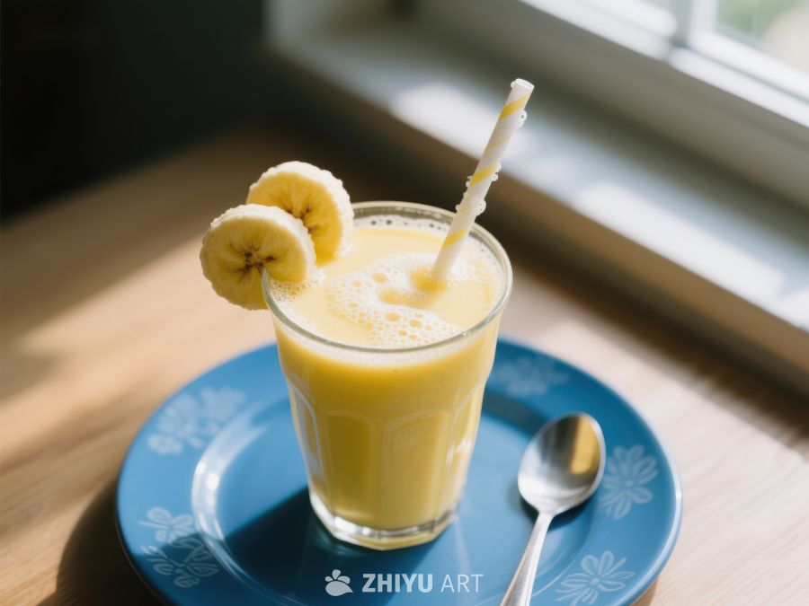 香蕉奶昔配切片装饰 559