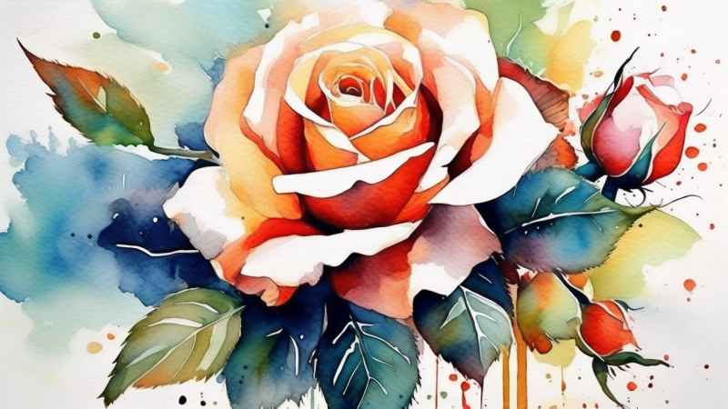 抽象花卉玫瑰插画 15