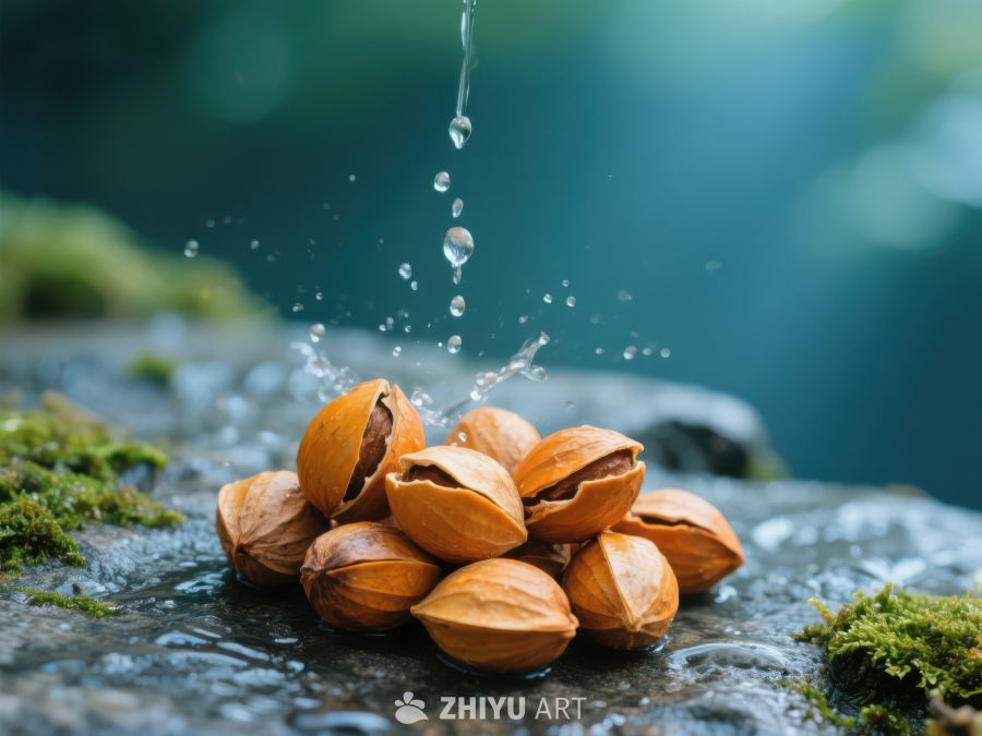 水滴落在核桃上的瞬间 369