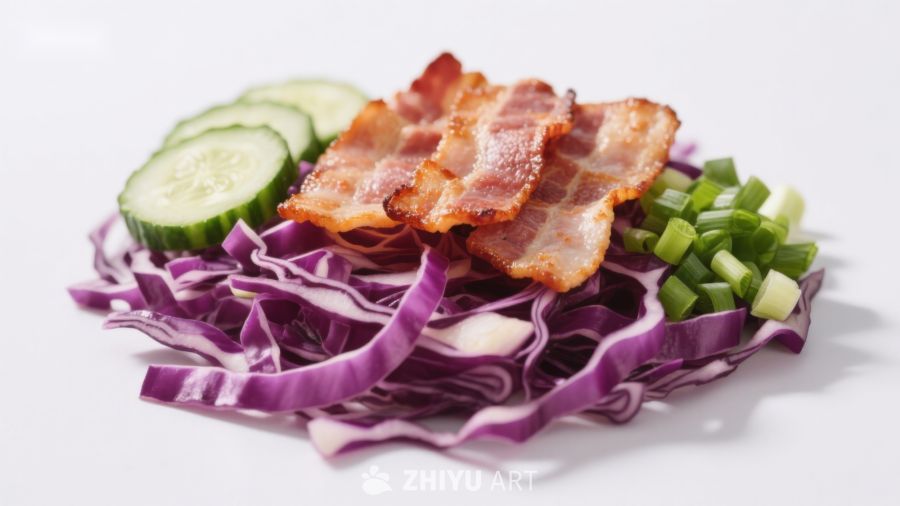 紫甘蓝配培根蔬菜拼盘