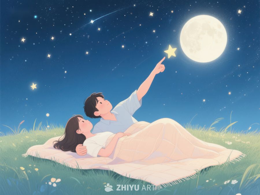 夜空下，情侣共赏星辰 1037