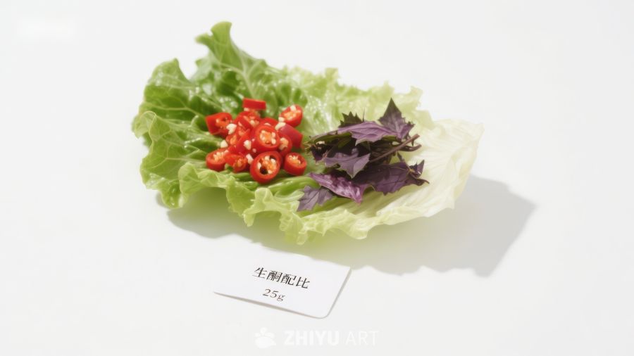 生菜配红椒与紫叶蔬菜