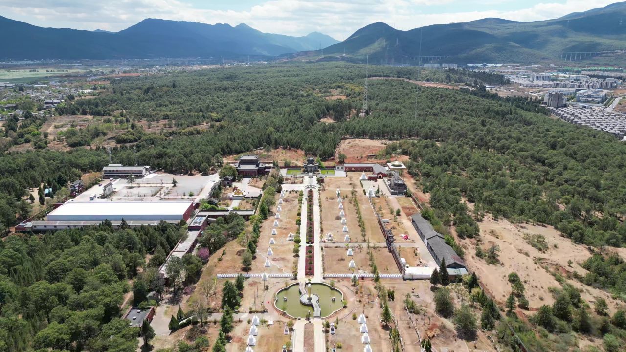  航拍云南丽江金塔景区4A景区
