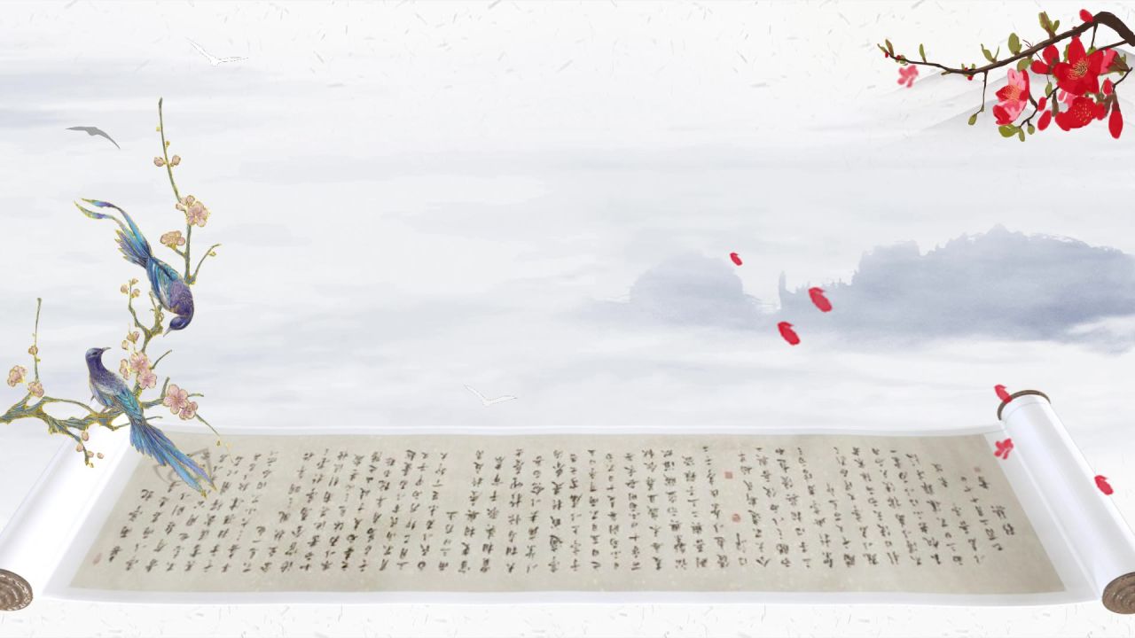 古风卷轴开场LED背景中国风意境水墨山水画舞台视频动态背景素材 17