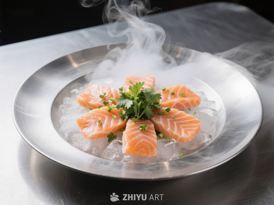 冰镇三文鱼片，蒸汽缭绕 37