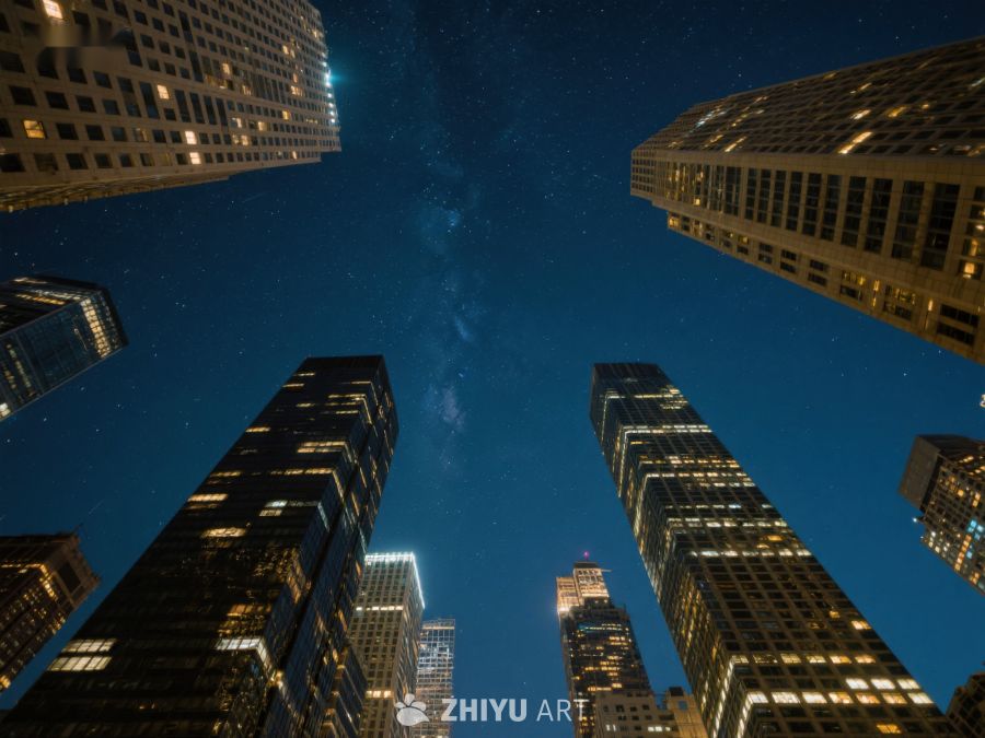 夜空下的城市高楼 298