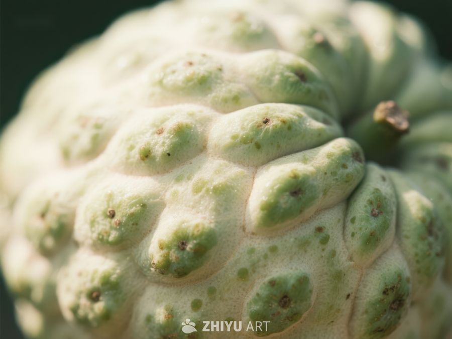 新鲜绿色番荔枝特写 672