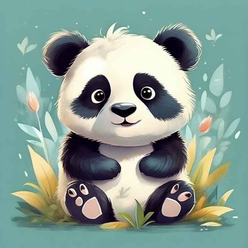 可爱熊猫插画简约风格 84