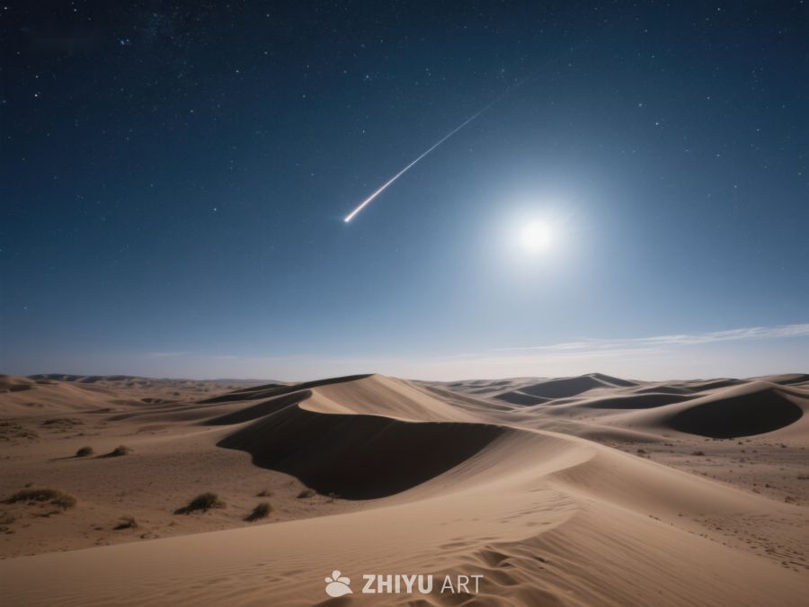 沙漠夜景：流星划过星空 80