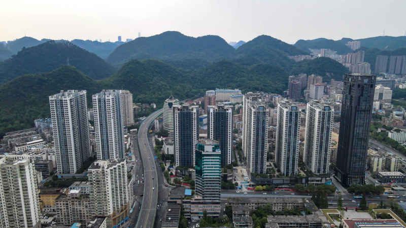 贵州贵阳城市建设航拍摄影图