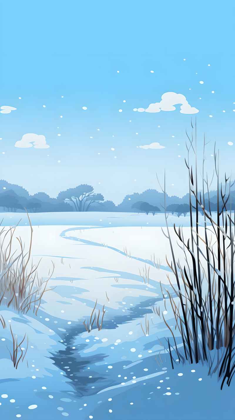 冬季唯美雪景创业插画 101