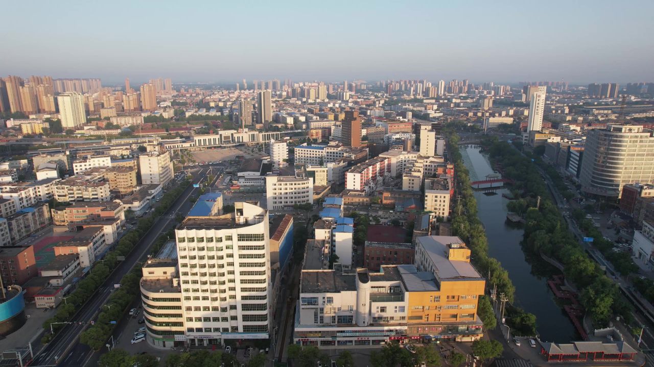 河南许昌城市风光地标建筑航拍 