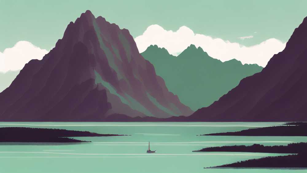 浅绿色山水画1