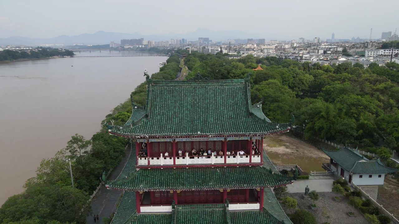  江西赣州江南宋城航拍