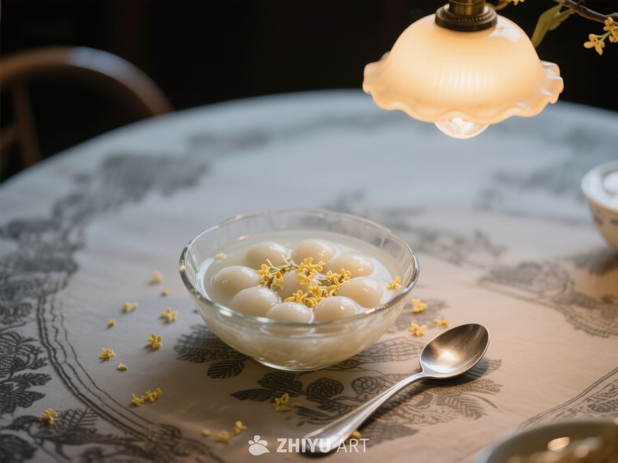 汤圆配桂花，温馨餐桌一景 958