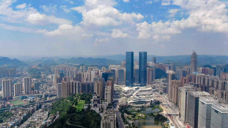 贵州贵阳城市建设航拍摄影图