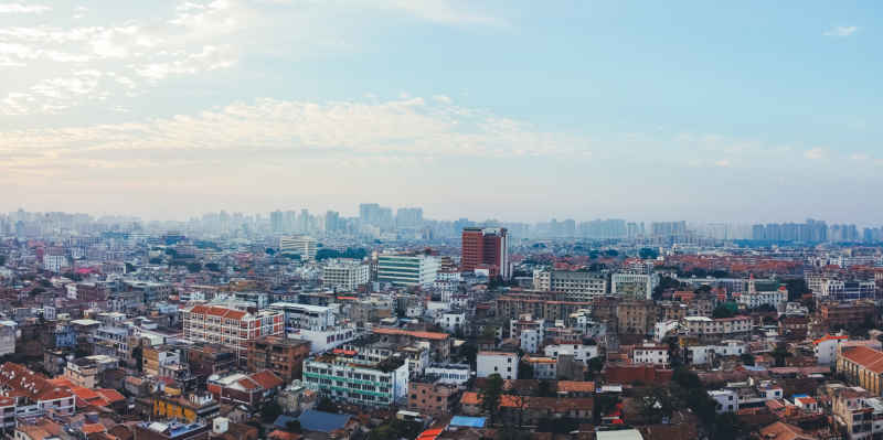 航拍福建泉州古城区建筑风光 45